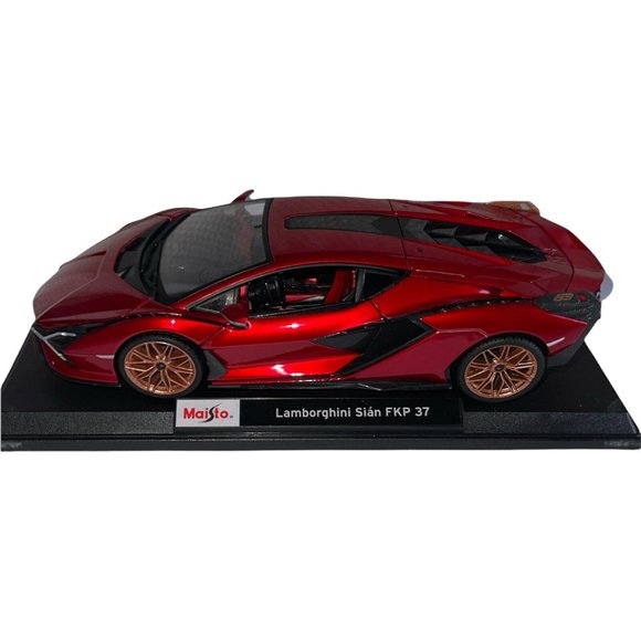 Maisto 1/18 Scale Diecast metal Lamborghini Sian FKP 37 Red Special Edition - Picture 2 of 12